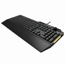 Teclado Asus Tuf Gaming K1, Conexion Usb 2.0 Alambrico, Distribucion Us Ingles, Iluminacion Rgb Aura Sync, Reposamunecas Desmontable.